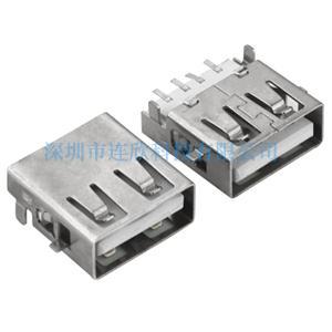 USB連接器2.0AF沉板插板式帶耳