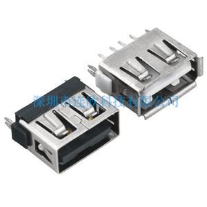 USB連接器2.0AF 直插板式10.0MM單面膠