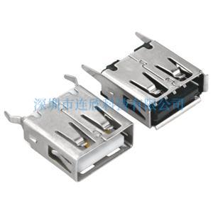 USB連接器母座AF2.0直插板式13.7MM長(zhǎng)