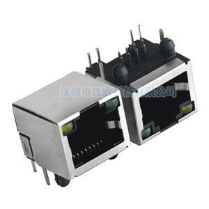 廠家直銷RJ45連接器插座 RJ45網(wǎng)絡接口長16MM帶LED燈
