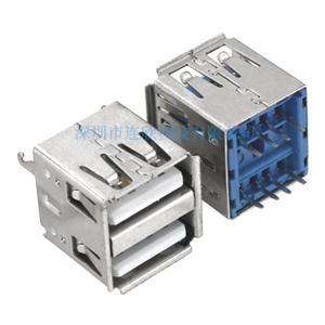 USB連接器2.0AF雙層直插板14.2MM長廠家直供